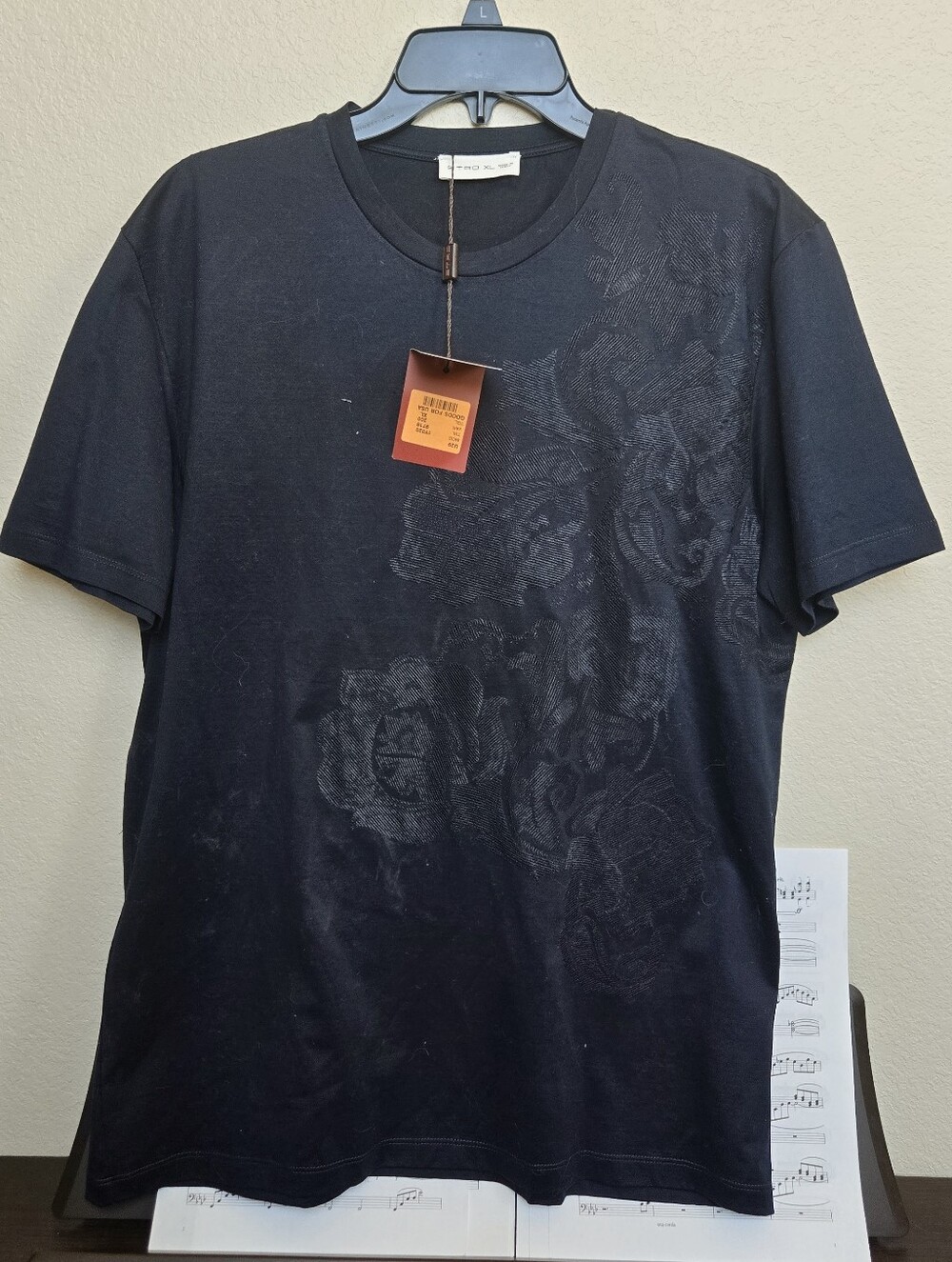NwT Etro Paisley Black T-Shirt XL - Picture 2 of 7